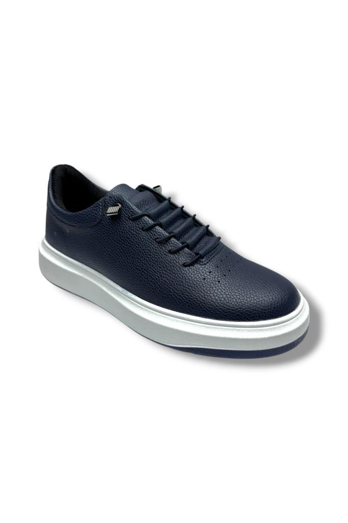 Conteyner 404-26 Deri Anatomik Erkek Sneaker Lacivert Beyaz