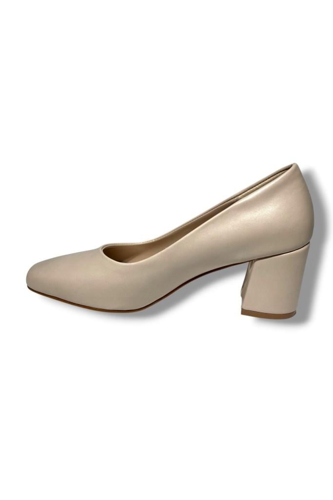 Cshoes 176-26 Cilt Deri Kare Topuklu Kadın Ayakkabı