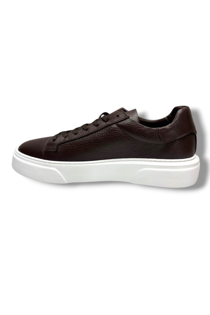 Dacfy 623-26 Hakiki Deri Bağcıklı Anatomik Erkek Ayakkabı Kahve Beyaz 45-47