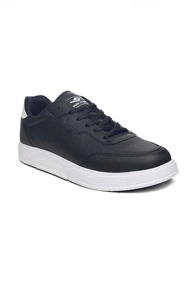 Dark Step 158-26 Cilt Deri Anatomik Erkek Sneaker Siyah-Beyaz