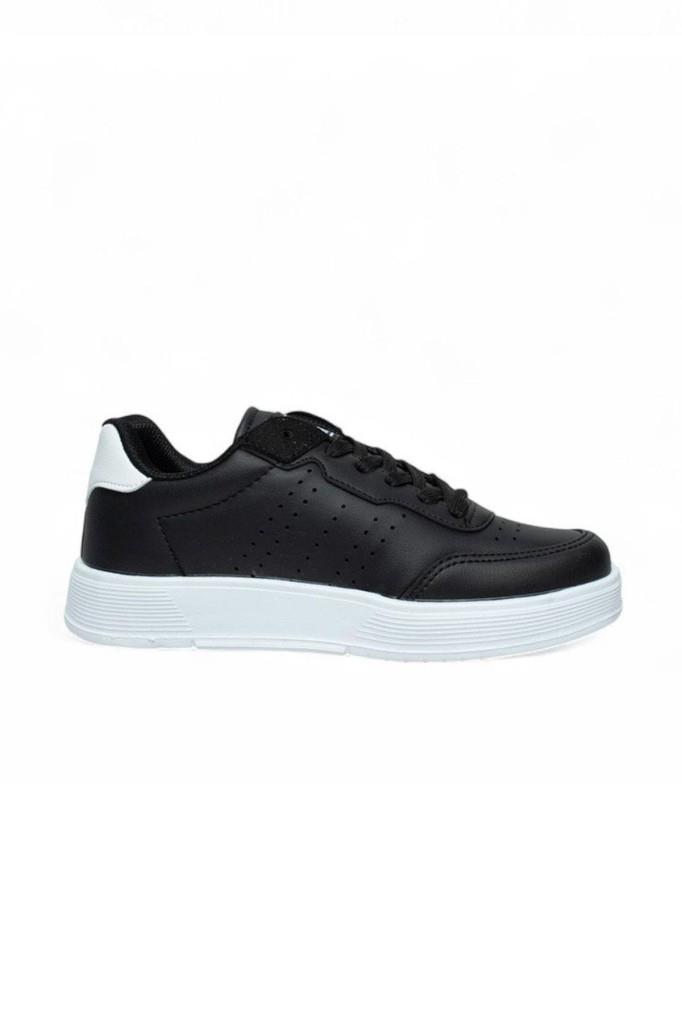 Dark Step 158-26 Cilt Deri Anatomik Sneaker 36-40  Siyah-Beyaz