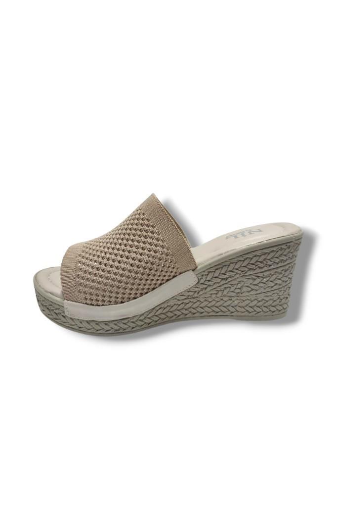 Daye 9905-25 Triko Hasır Taban Dolgu Topuk Kadın Terlik