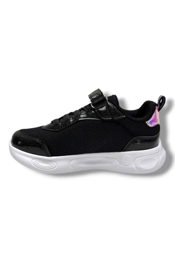Deep Kids 025-26 Anorak Kalp Desenli Anatomik Cırtlı Kız Çocuk Sneaker Siyah Pembe