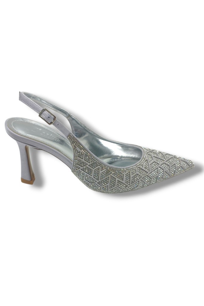 Desire 5011-26 Taşlı Mozaik Desenli İnce Topuk Kadın Stiletto 8,5cm