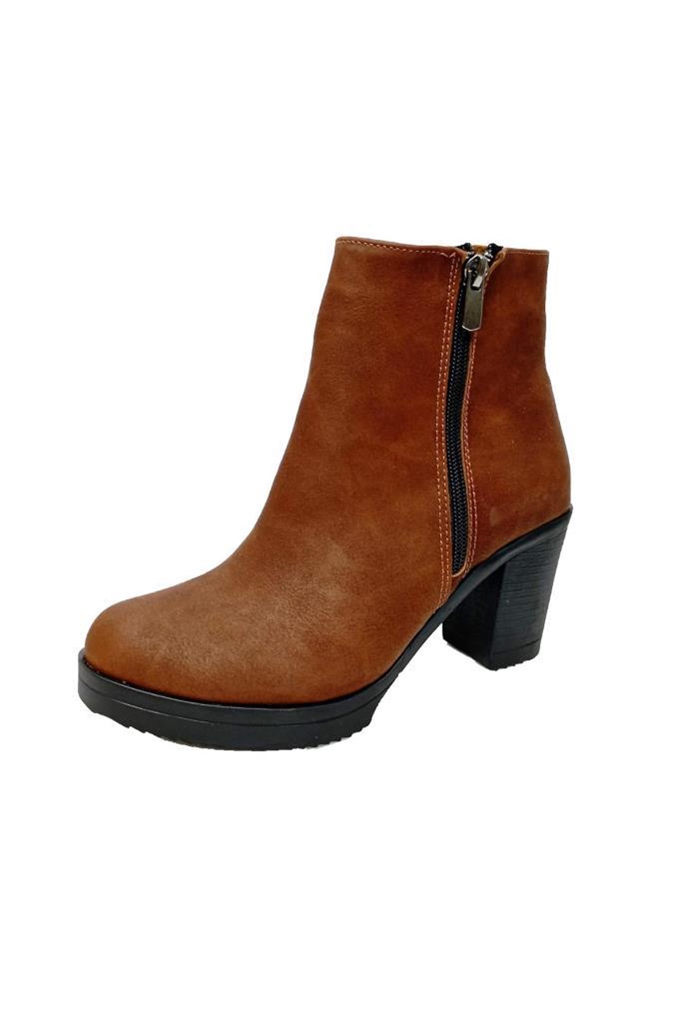 Efsun 1659-22 Yağlı Deri Fashion Fermuarlı Kadın Bot