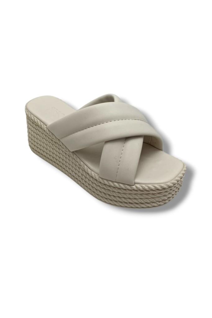 Efsun 3010-26 Cilt Çapraz Bant Anatomik Dolgu Topuk Kadın Terlik