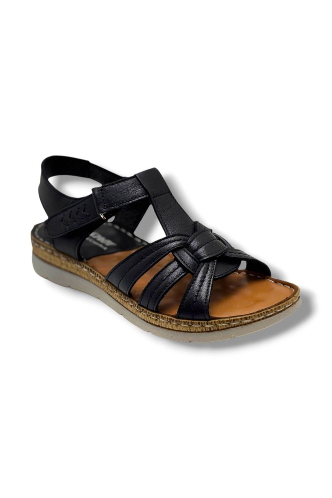 Ellanor S-050-26 Hakiki Deri Anatomik Taban Kadın Sandalet
