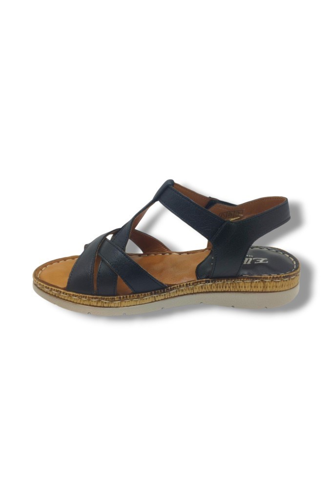 Ellanor S-553-26 Hakiki Deri Cırtlı Anatomik Taban Kadın Sandalet