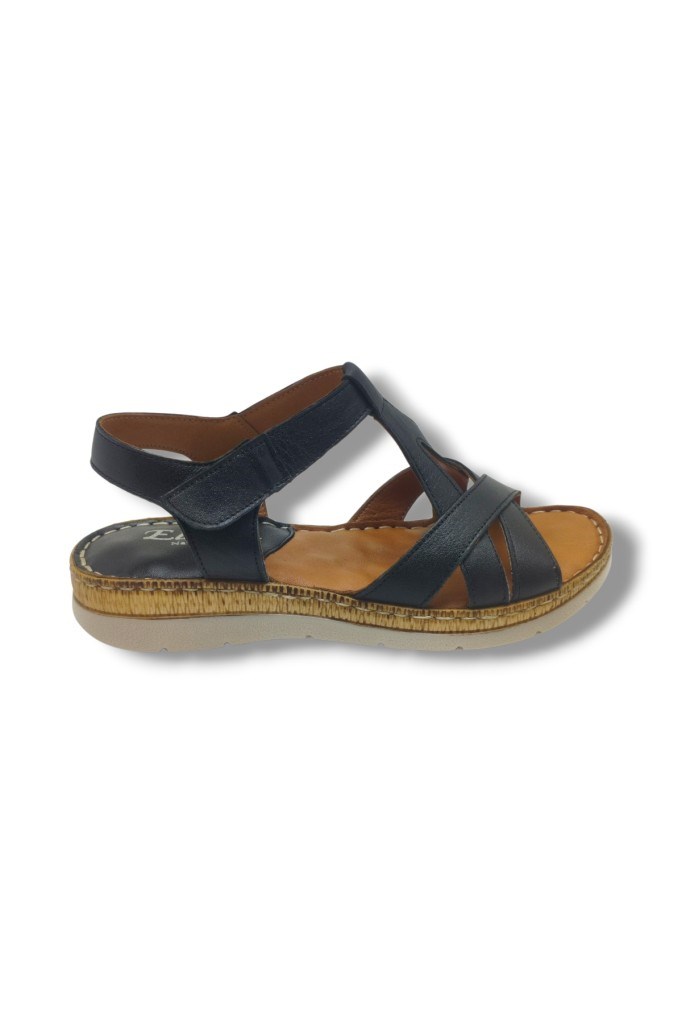 Ellanor S-553-26 Hakiki Deri Cırtlı Anatomik Taban Kadın Sandalet