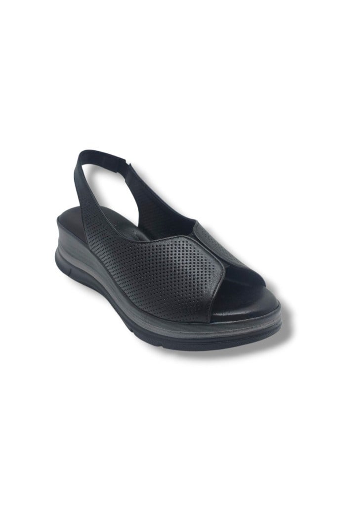 Ellanor S-564-26 Hakiki Deri Anatomik Dolgu Taban Kadın Sandalet