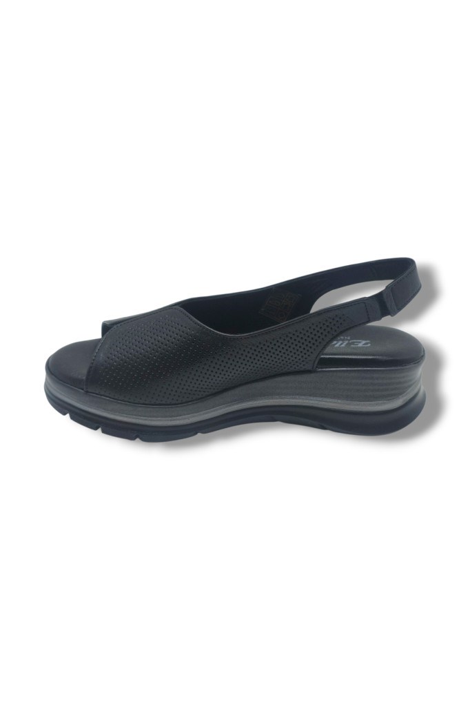 Ellanor S-564-26 Hakiki Deri Anatomik Dolgu Taban Kadın Sandalet