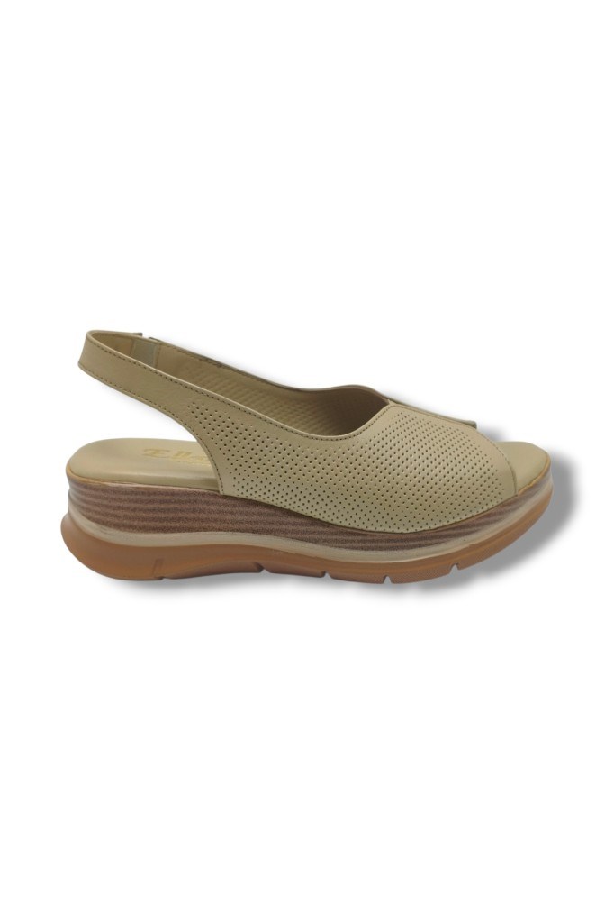 Ellanor S-564-26 Hakiki Deri Anatomik Dolgu Taban Kadın Sandalet