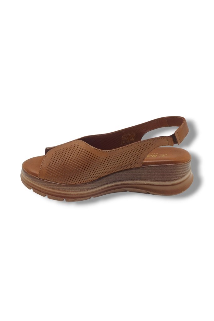 Ellanor S-564-26 Hakiki Deri Anatomik Dolgu Taban Kadın Sandalet