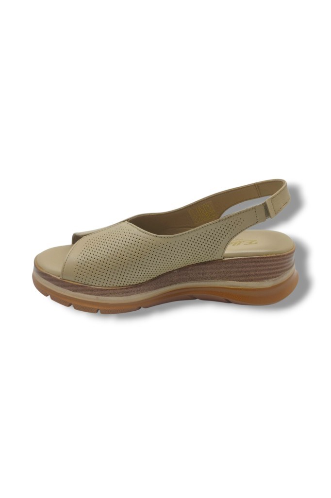 Ellanor S-564-26 Hakiki Deri Anatomik Dolgu Taban Kadın Sandalet
