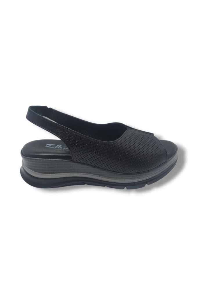 Ellanor S-564-26 Hakiki Deri Anatomik Dolgu Taban Kadın Sandalet
