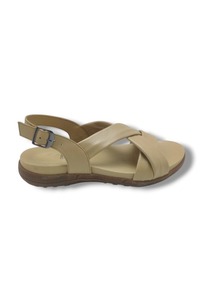 Ellanor S-687-26 Hakiki Deri Çapraz Bant Anatomik Taban Kadın Sandalet