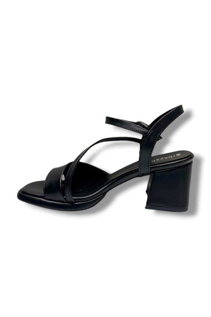 Erbay 402-26 Cilt Deri Anatomik Kalın Topuklu Kadın Sandalet(7cm)