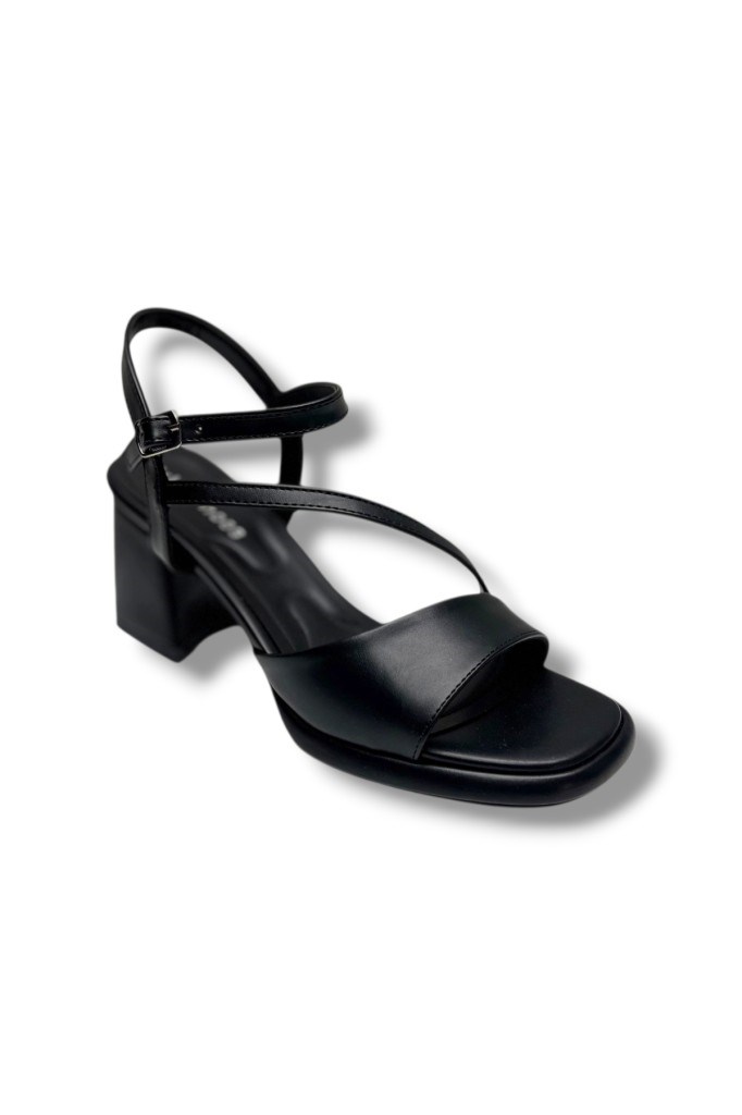 Erbay 402-26 Cilt Deri Anatomik Kalın Topuklu Kadın Sandalet(7cm)