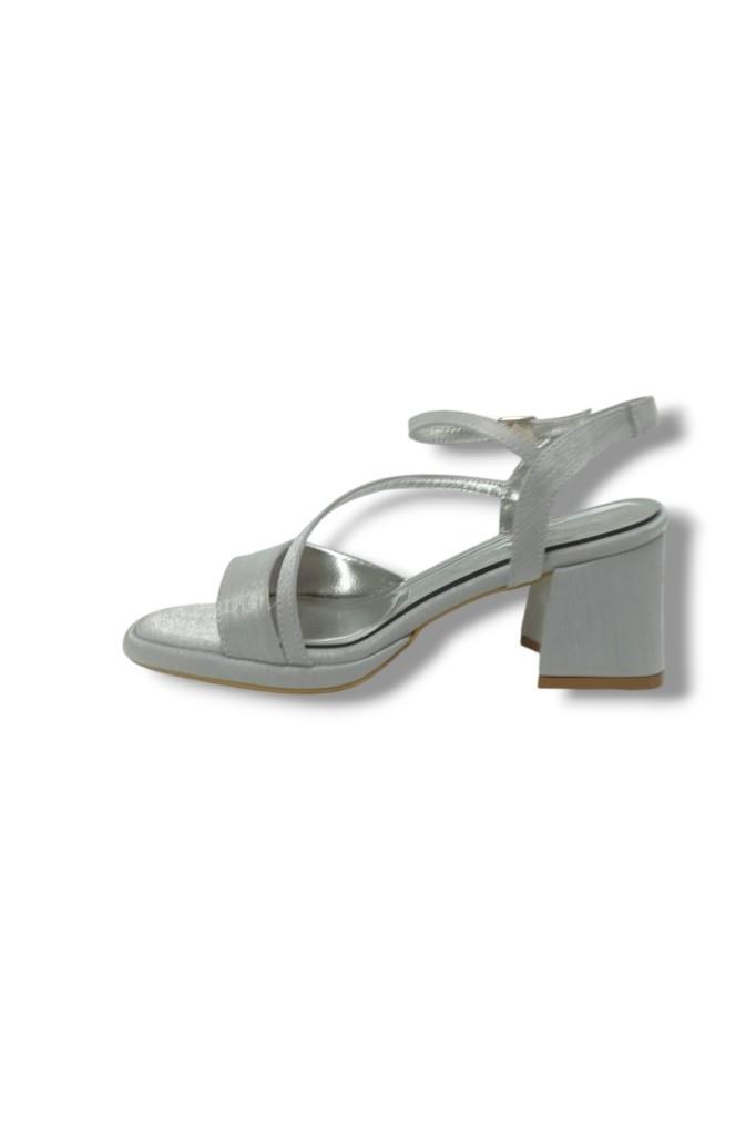 Erbay 88-25 Deri Taşlı Şeffaf Topuk Anatomik Kadın Sandalet