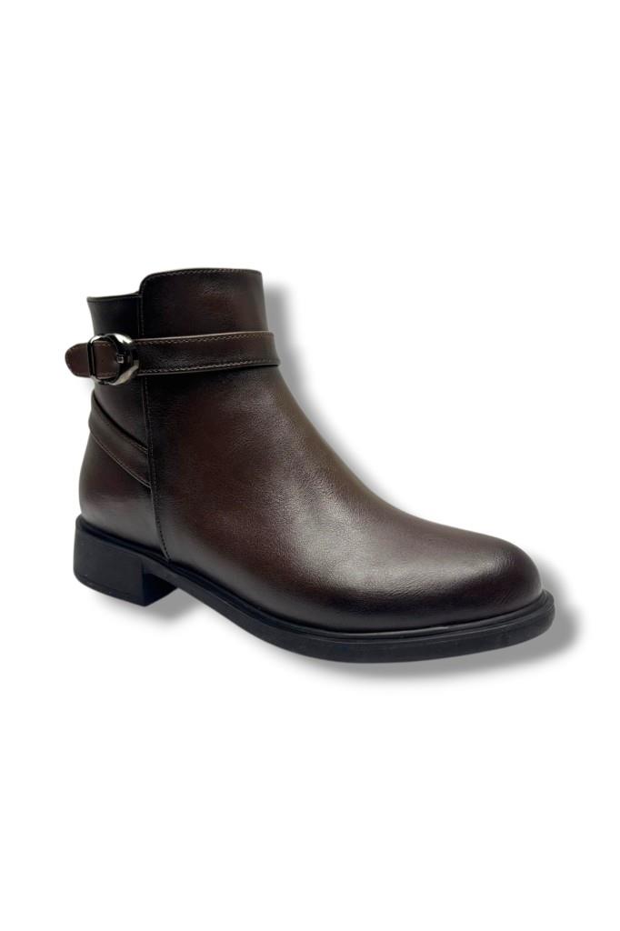 Fancy 5000-26 Anatomik Cilt Deri Tokalı Fermıuarlı Kadın Bot