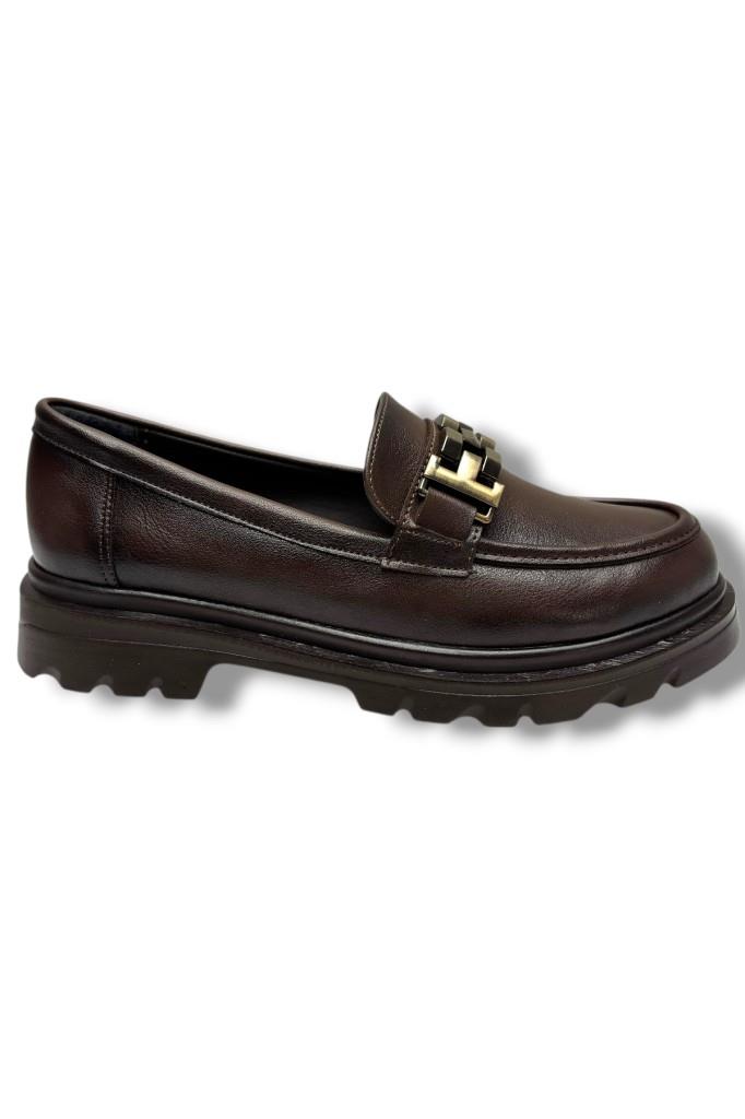 Fancy 801-26 Deri Loafer Tokalı Anatomik Kadın Ayakkabı