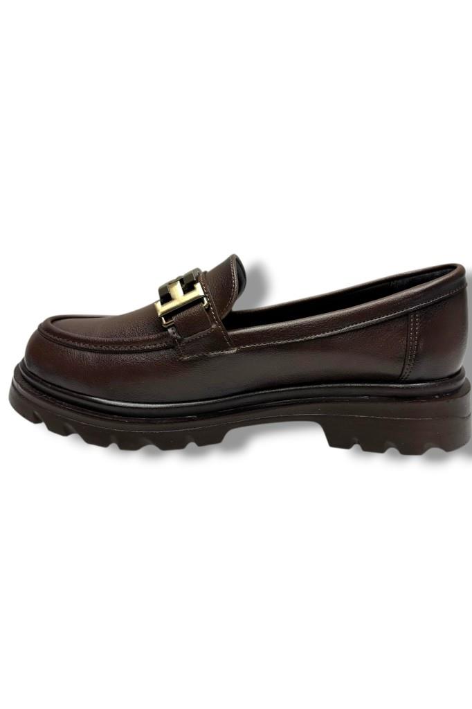 Fancy 801-26 Deri Loafer Tokalı Anatomik Kadın Ayakkabı