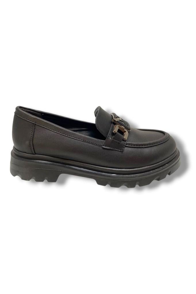 Fancy 819-25 Deri Anatomik Q Tokalı Loafer Kadın Ayakkabı