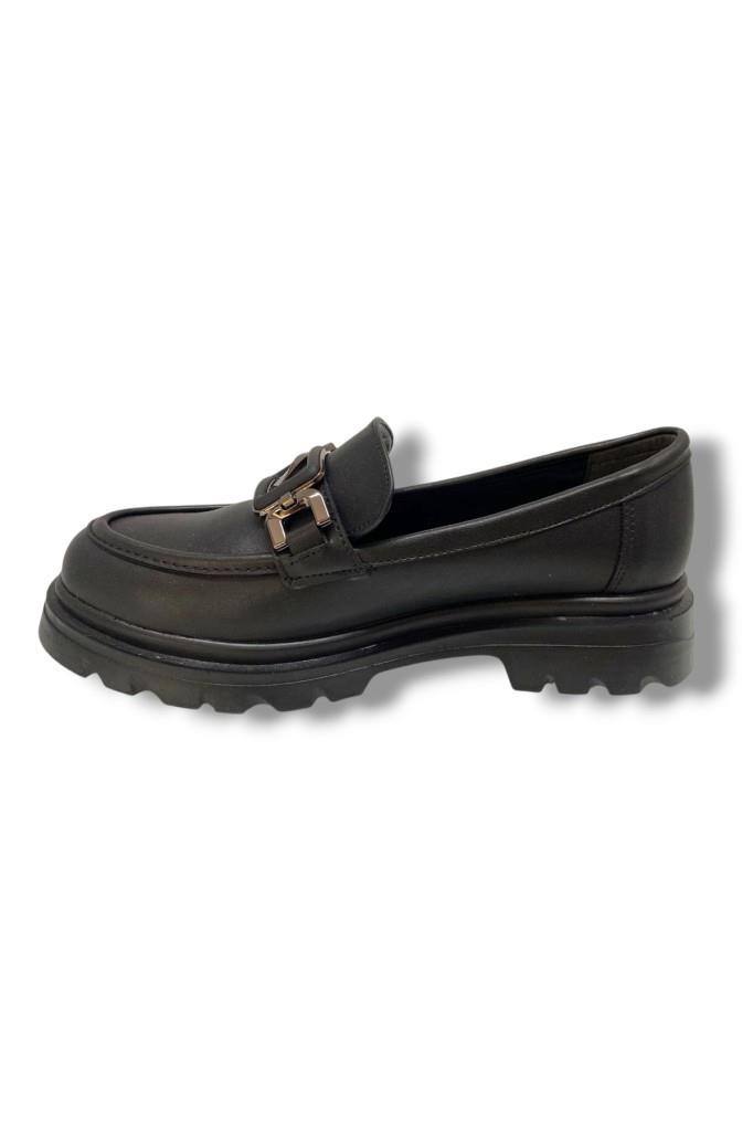 Fancy 819-25 Deri Anatomik Q Tokalı Loafer Kadın Ayakkabı