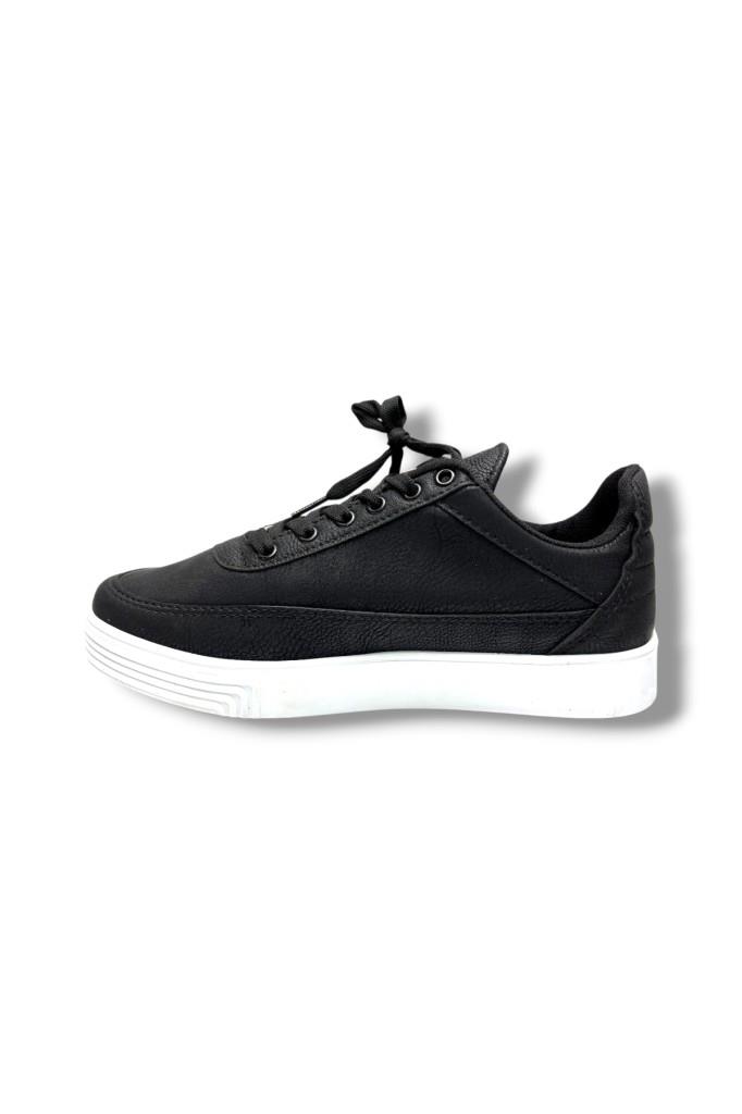 Filling Polo 011-2-26 Baskı Deri Bağcıklı Erkek Ayakkabı Siyah Beyaz