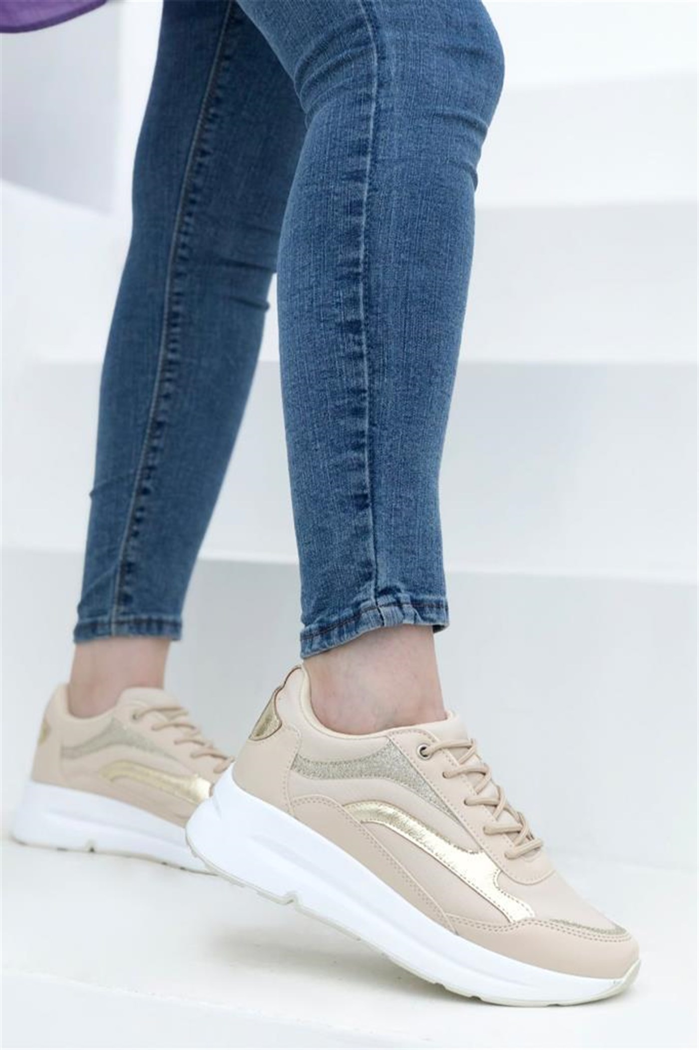 Flet 137-22K Deri Trend Fashion Kadın Sneakers Ayakkabı