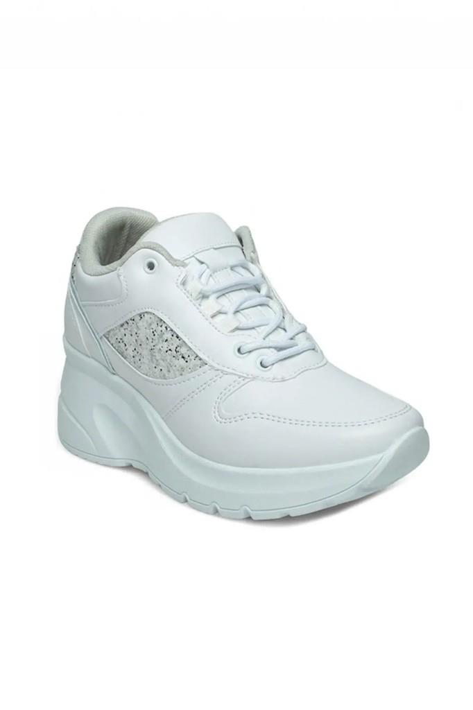 Flet 185-26 Cilt Deri Fashion Anatomik Dolgu Taban Kadın Sneaker