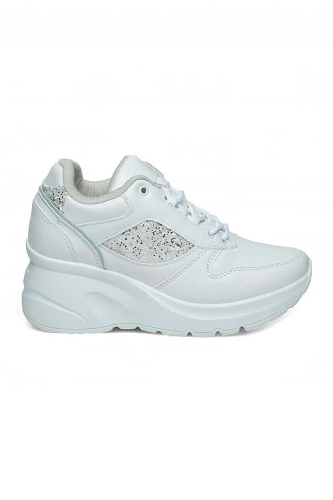 Flet 185-26 Cilt Deri Fashion Anatomik Dolgu Taban Kadın Sneaker