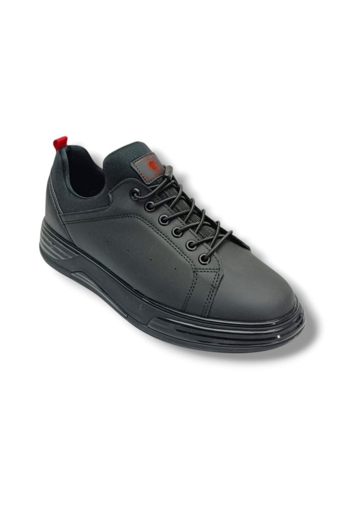 G-Class 896-26 Deri Slip-On Anatomik Erkek Sneaker Siyah Kırmızı