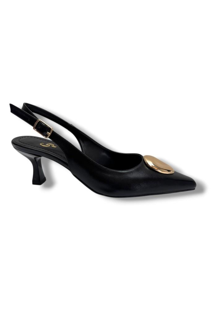 Gedik Pasha 26752-26 Cilt Gold Tokalı Kısa Topuk Kadın Stiletto(6cm)