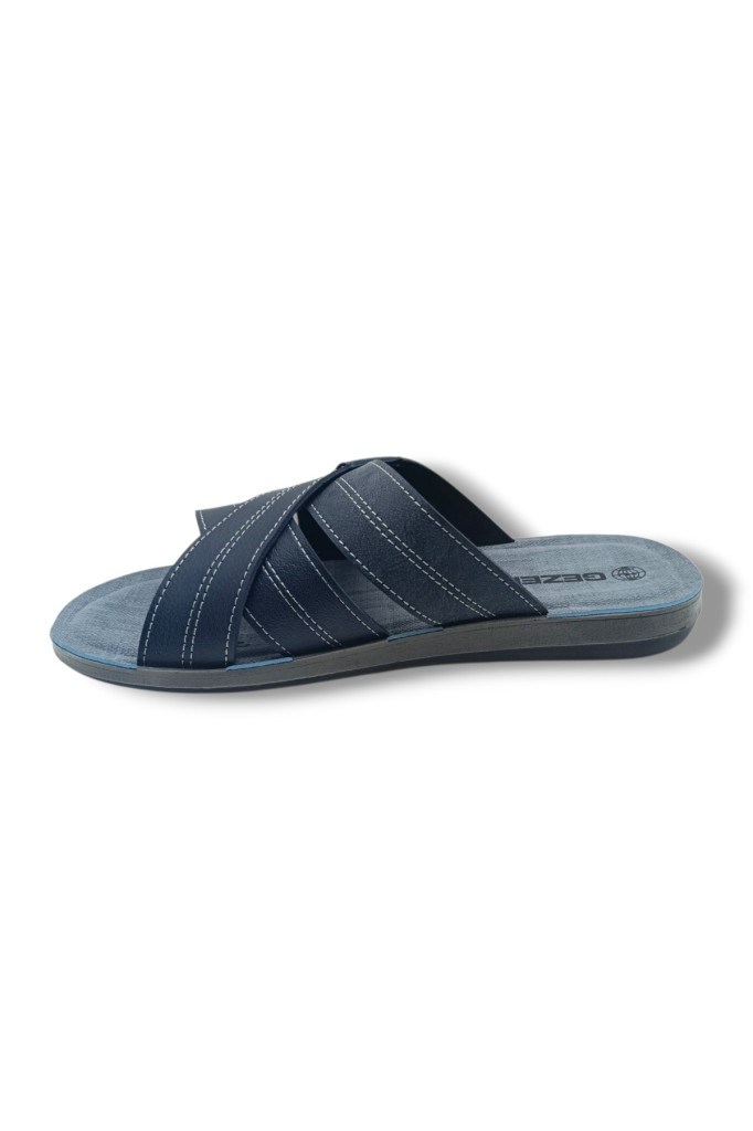 Gezer 14577-26 Deri Anatomik Çapraz 3 Bant Erkek Terlik