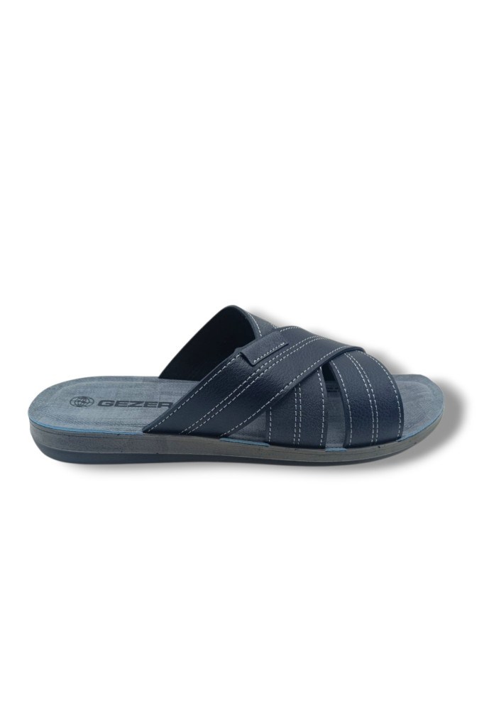 Gezer 14577-26 Deri Anatomik Çapraz 3 Bant Erkek Terlik