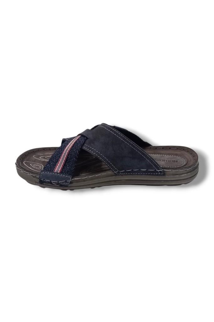 Gezer 15821-25 Deri Anatomik Çapraz Bant Erkek Terlik