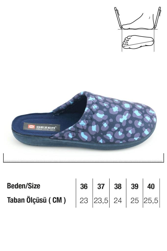 Gezer 16418-26 Leopar Desenli Termal Ev Terlik 36-40