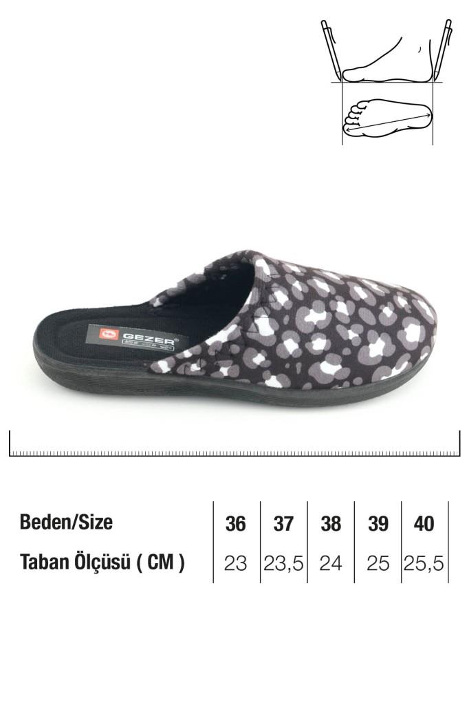 Gezer 16418-26 Leopar Desenli Termal Ev Terlik 36-40