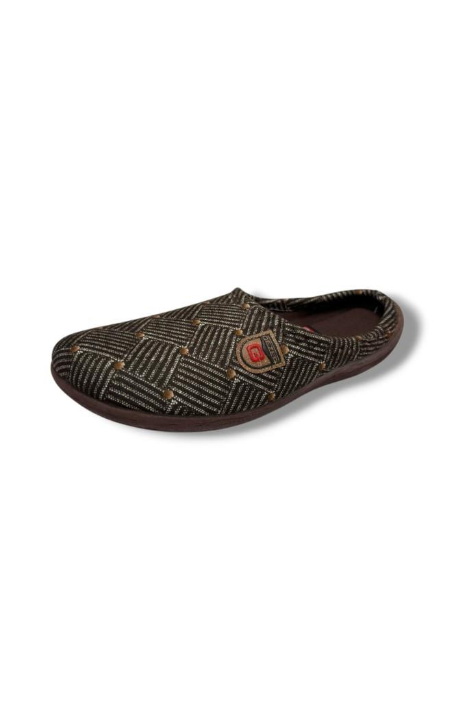 Gezer 16437-26 Çizgili Kare Desenli Termal Erkek Ev Terlik