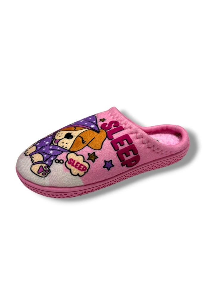 Gezer 16671-26 Köpek Desenli Termal Kız Çocuk  Ev Terlik 31-35