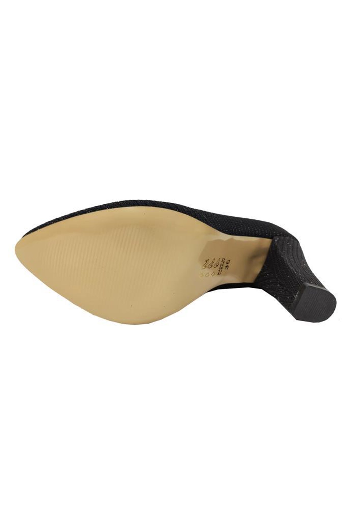 Gizem 366-21 Simli Kalın Topuk Stiletto Kadın Ayakkabı