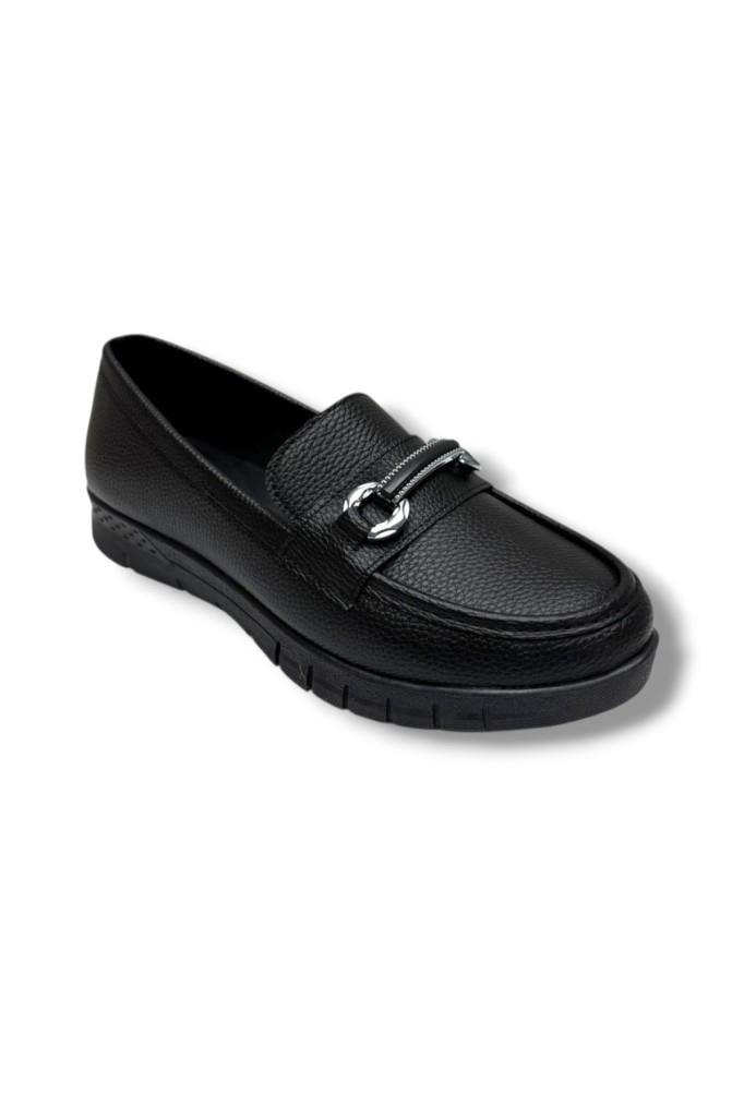 İremsu 457-26 Baskı Deri Tokalı Anatomik Comfort Kadın Ayakkabı 40-42