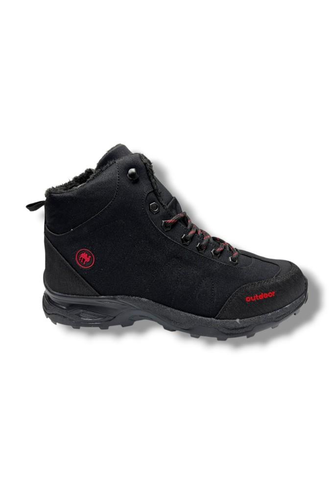 Jagulep 4058-26 Anatomik İçi Kürklü Outdoor Erkek Bot Siyah Kırmızı 45-47