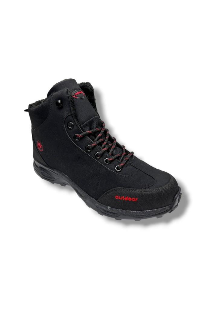 Jagulep 4058-26 Anatomik İçi Kürklü Outdoor Erkek Bot Siyah Kırmızı 45-47