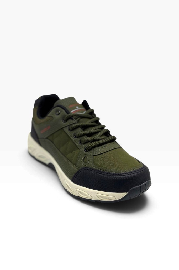 Jagulep Alaska-27 Cilt  Kısa Anatomik Eekek Erkek Sneaker Haki Kırmızı