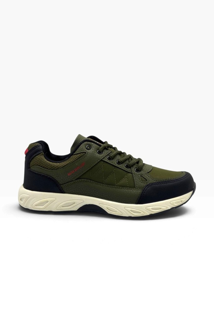 Jagulep Alaska-27 Cilt  Kısa Anatomik Eekek Erkek Sneaker Haki Kırmızı