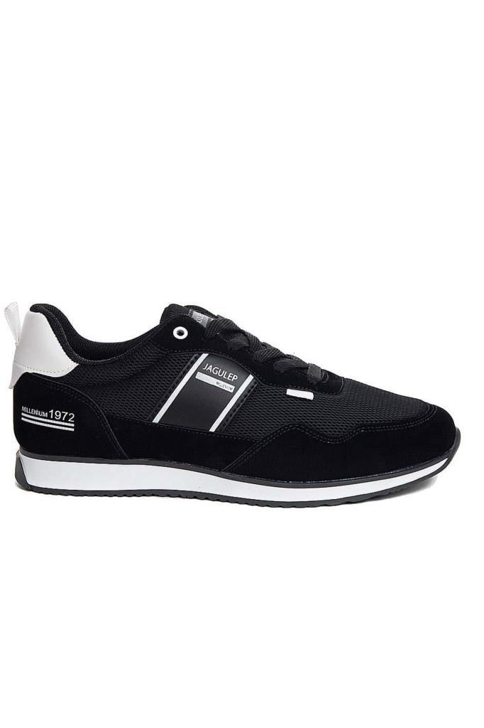 Jagulep Bugatti Deri Anorak Anatomik Erkek Sneaker Siyah Beyaz