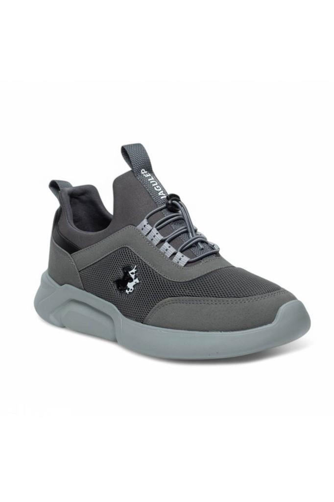 Jagulep Dune-26 Deri Slip On Anatomik Taban Erkek Sneaker Füme Siyah 45-47