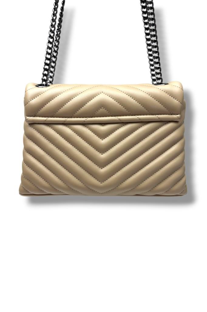 Janussi 2004-26 Deri Kabartma Dikişli Omuz Askılı Kadın Çanta